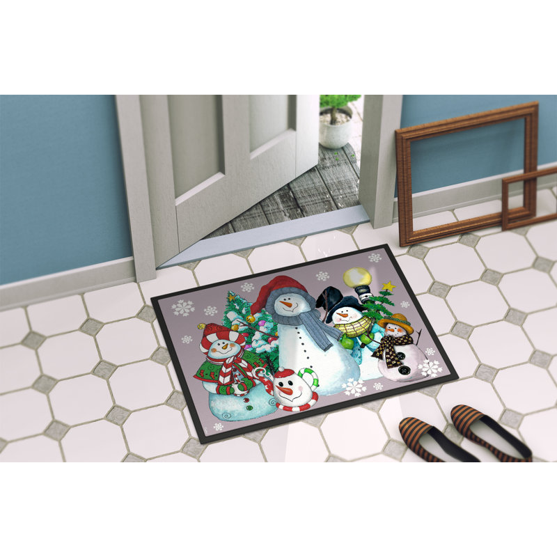 Brighid Non-Slip Christmas Outdoor Doormat, Rectangle 2' x 3'