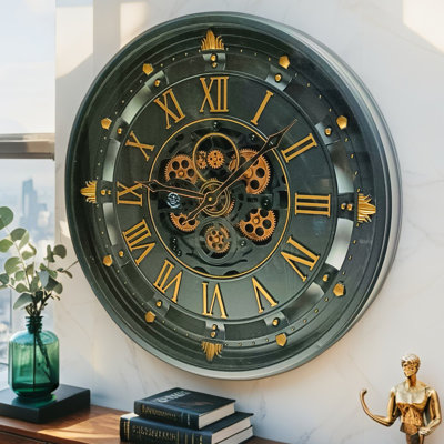 Horloge murale 26 po ronde surdimensionnée pour le salon