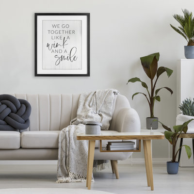 «Go Together Like Wink & Smile», reproduction d'art sous verre encadrée par Lux + Me Designs