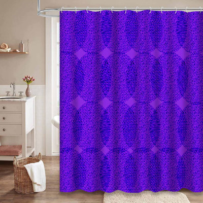 Rideau de douche mauve avec 12 crochets