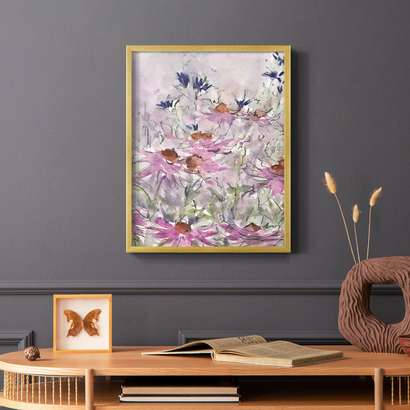 Reproduction encadrée de Floral Entertainment II - bois massif, H 14 po x l 11 po