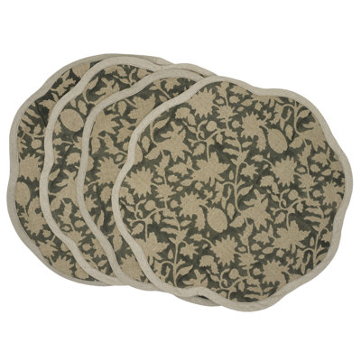 Fabdivine 15"Scalloped Charm Dining Set - Manikarnika