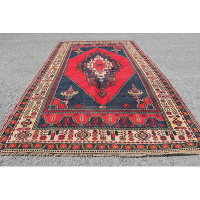 Turkish Rugs, Red Modern Rug, Vintage Rug, Antique Rug, Moroccan Rug, 4.8x8.2 ft Area Rug