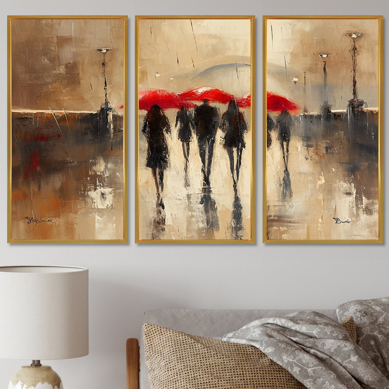 Ensemble de salon The Wall Umbrellas, Cadre flottant doré, H 28 po x l 36 po x P 1 po