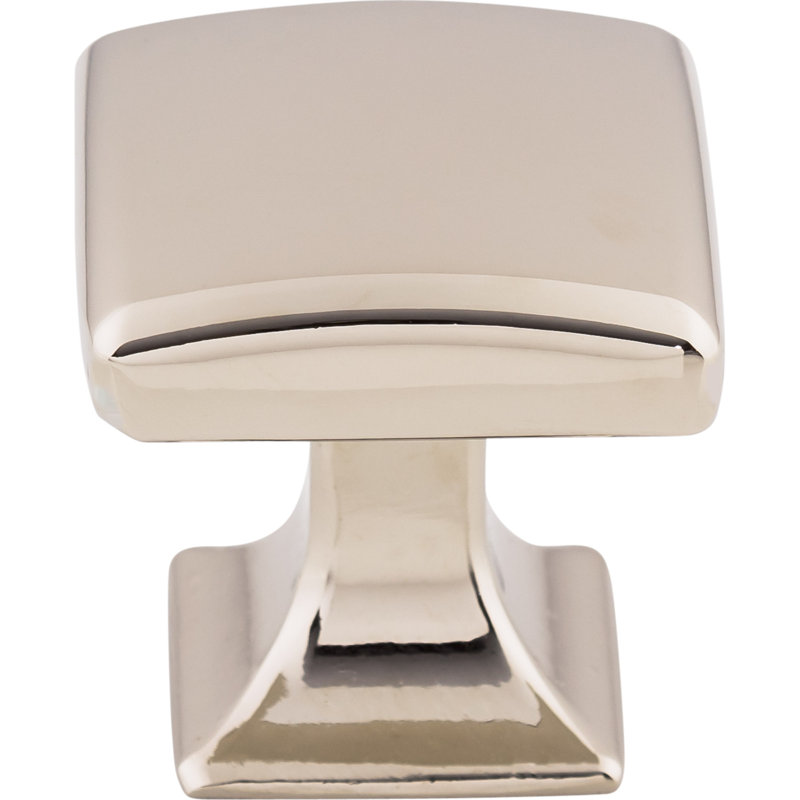 Contour 1 1/8" Length Square Knob, Polished Nickel