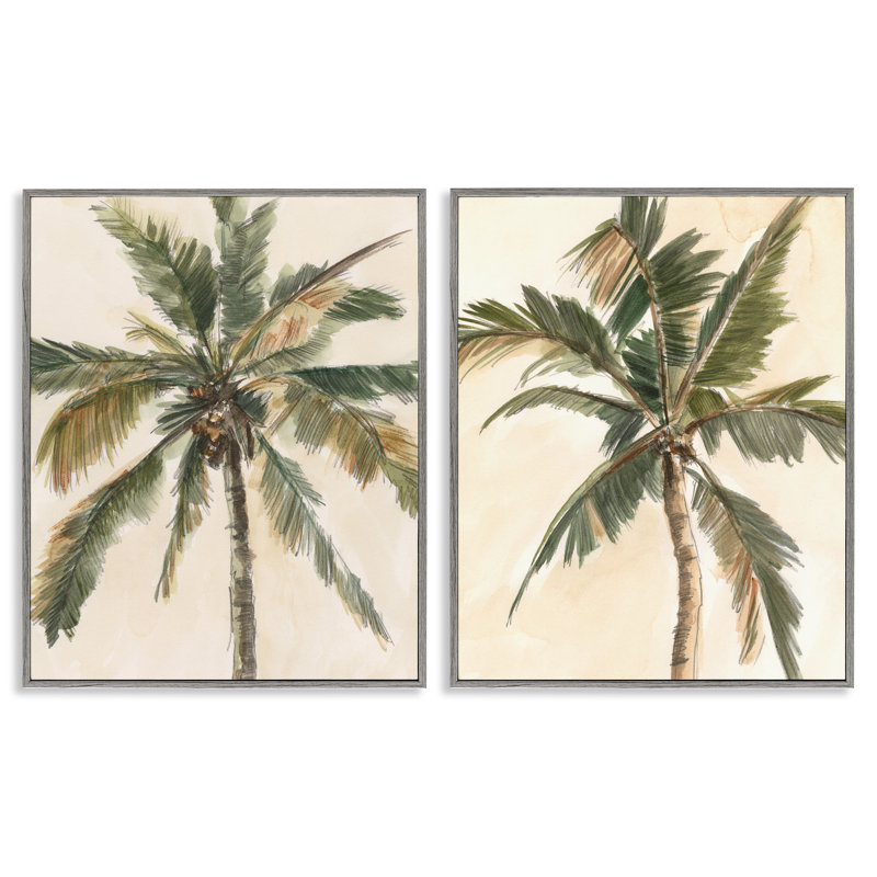 «Majestic Towering Palms», ensemble de 2 giclées encadrées par Ethan Harper, Estampe numérique Farmhouse, H 14 po x l 11 po