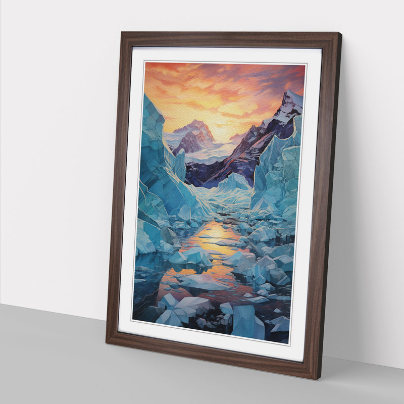 Glacier Informel - Framed Print, Walnut, 64cm H x 46cm W x 2cm D