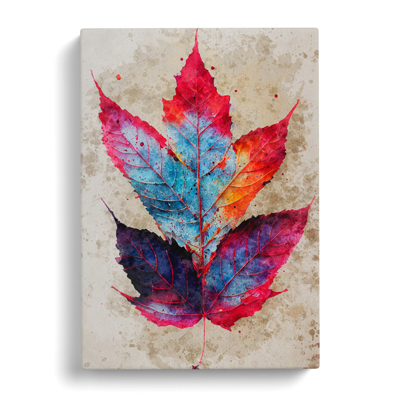 XV1022-4942X Vibrant Leaf - Print, Wrapped Canvas, 50cm H x 35cm W, No Matte