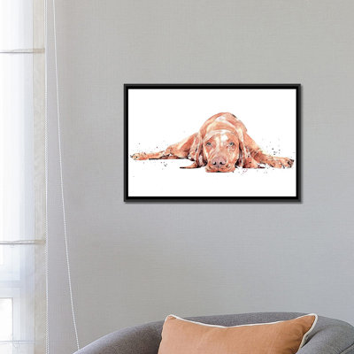 Vizsla Flat Out par EdsWatercolours - Imprimé