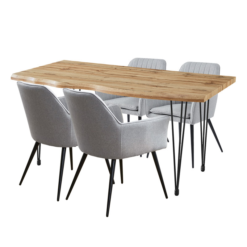 Mose 4 - Person Dining Set, Grey, 76” H x 160” L x 90” W