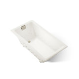 Tea-for-Two 60" x 32" Drop In Whirlpool Porcelain Enameled Cast Iron Bathtub with Heater
