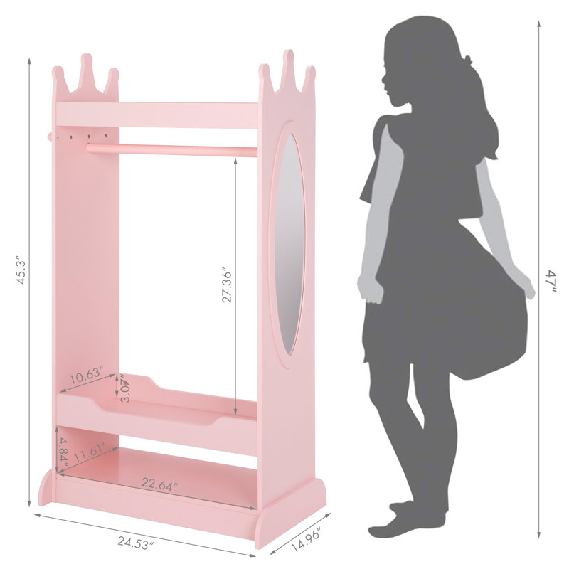 Norah 24.53'' Wide Kids Armoire with Mirror