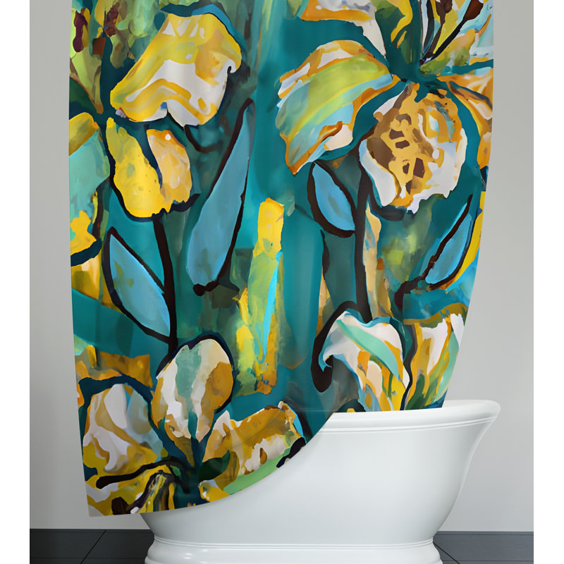 Bonley Floral Shower Curtain, 72" H x 70" W