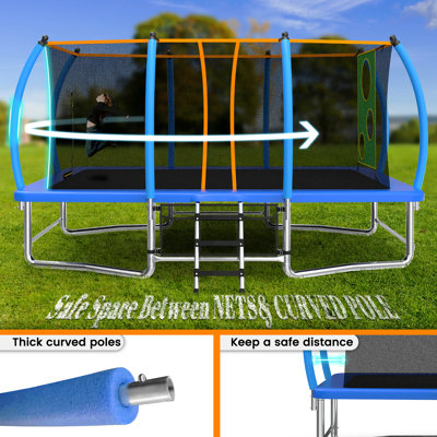 Longue trampoline rectangulaire extérieure pour adultes 8X14FT
