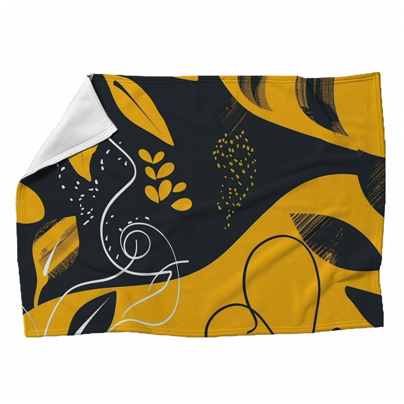 Vibrant Foliage Machine Printed Throw Blanket, Throw