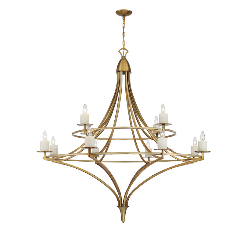 Lustre 12 lumières Savoy House, Laiton