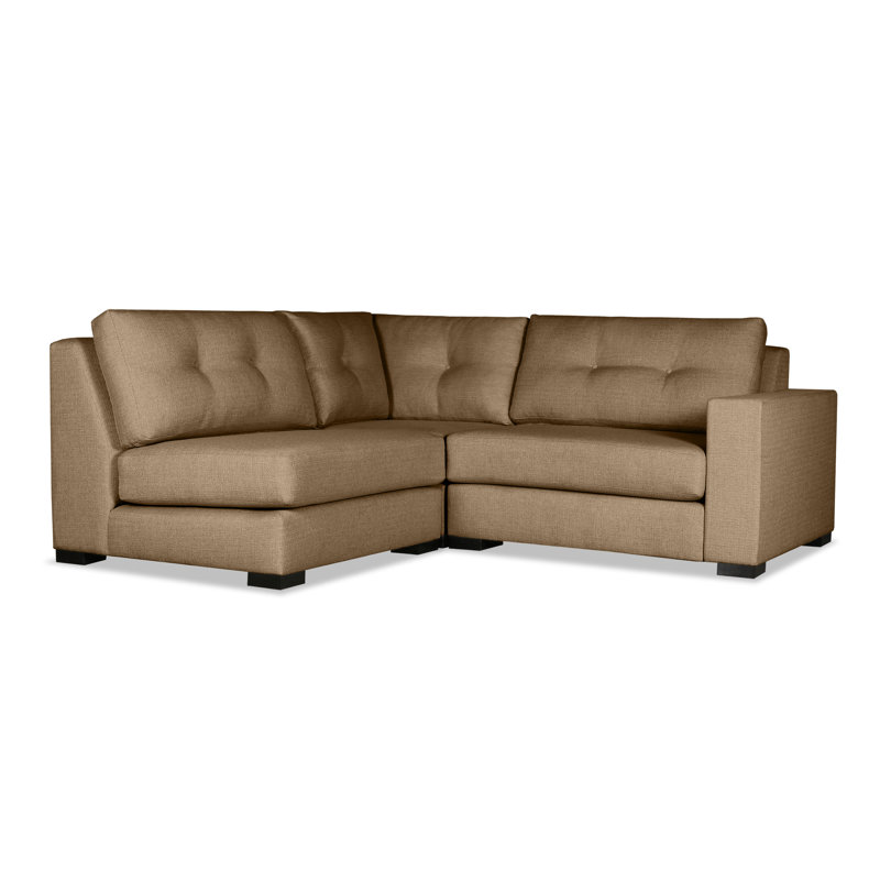 Canapé modulaire Seda, 100 % lin blanc cassé, Orienté vers la droite