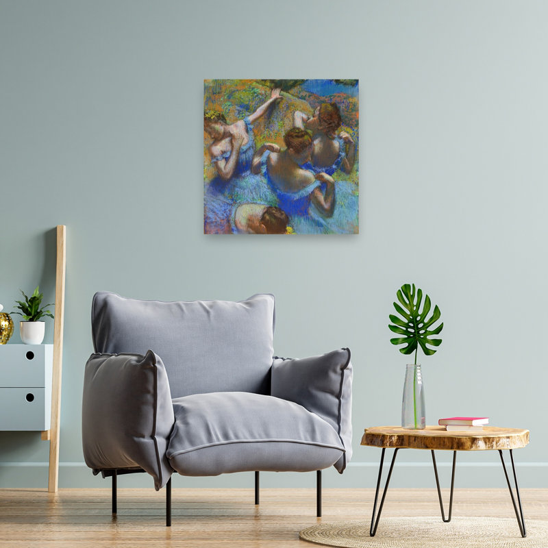 Blue Dancers, C.1899 Impressionist Abstract Contemporary Wall Art Print by Edgar Degas - 1 Piece Wrapped Canvas Wall Art