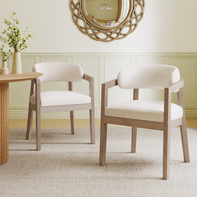 Drake Rubberwood Upholstered Dining Chairs