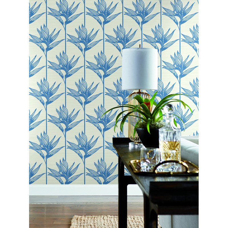 Papier peint oiseau de paradis Boleyn, Bleu