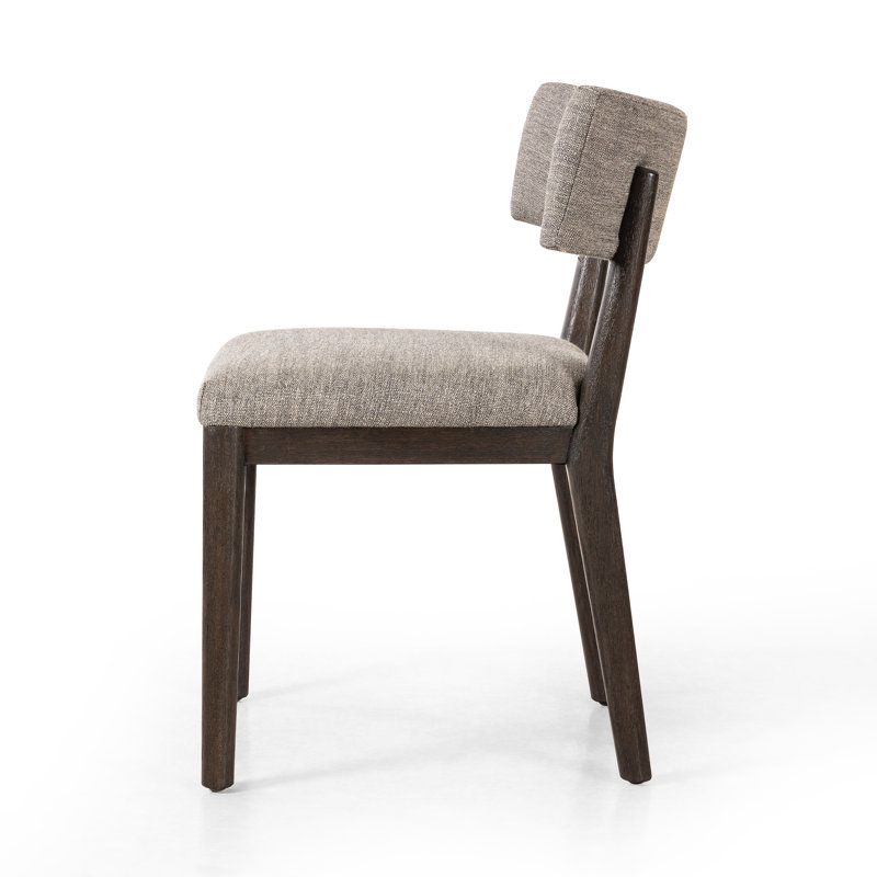 Cardell Fabric Side Chair in Alcala Nickel, Polyester Blend Alcala Nickel, Burnt Parawood