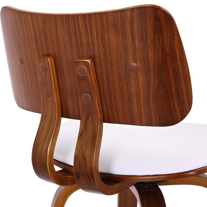 Tabouret de comptoir pivotant 26 po Brinson, Blanc / noyer