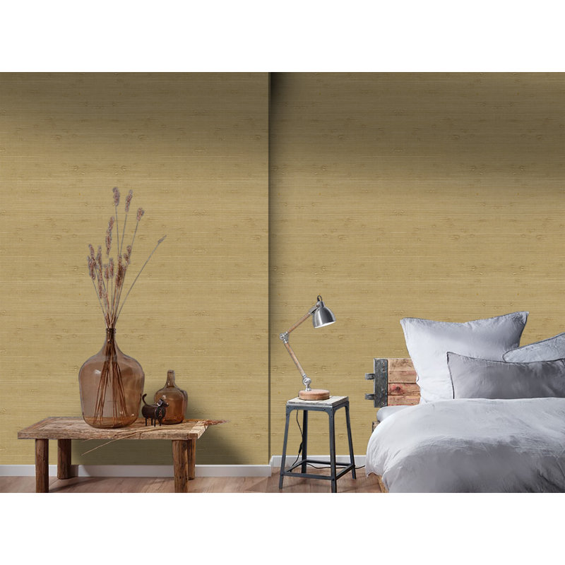 Papier peint en jute fin, Brun clair / beige foncé / crème
