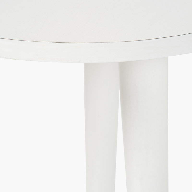 Naugatuck Solid Wood End Table, Cream