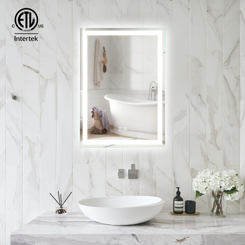 Naliyah Flat LED Wall Mirror, 28" x 20"