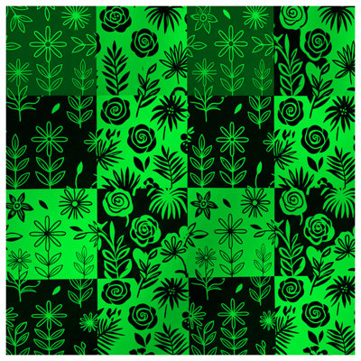 Couvertures vertes à motif floral