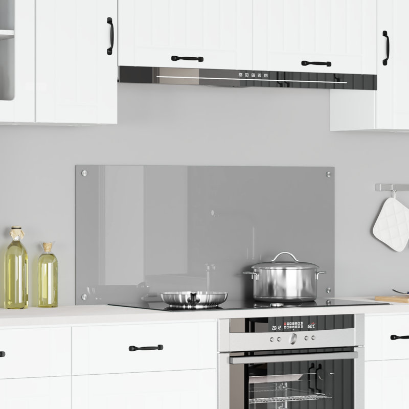 Kitchen Backsplash Tempered Glass, 40 x 120 cm, Black
