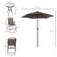 Ensemble de salle à manger d'extérieur 4 pièces avec parasol ajustable et table en verre-561819785