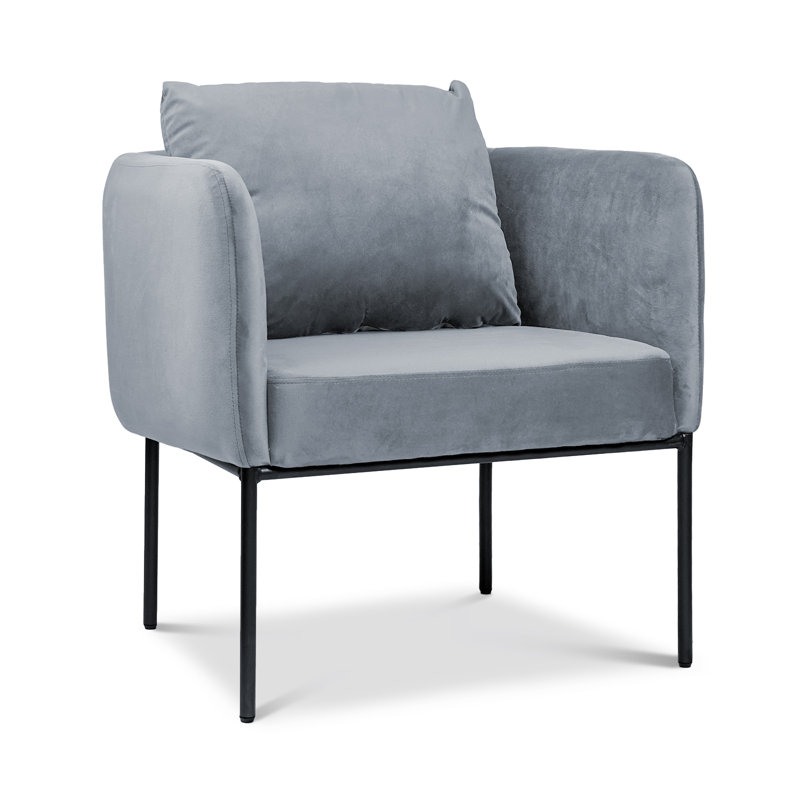 Chaise longue rembourrée en velours, Gris