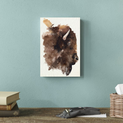 Aquarelle de profil de bison I
