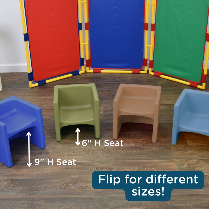 3-N-1 Cube Chair, Green/Blue/Brown