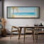 «Coastal Beach View With Palms Tropical Seaside», reproduction d'art sur toile-98042297-111376010