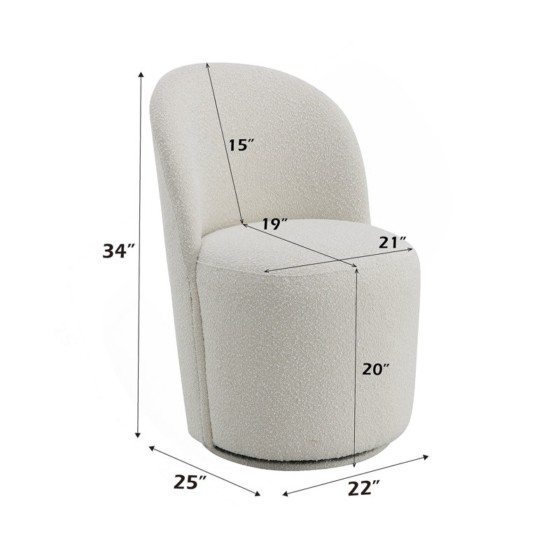 Chaise d'appoint Beige Boucle (ensemble de 2)