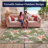 Mayshar Floral Ivory Hunter Green Indoor Outdoor Area Rug-1647653008