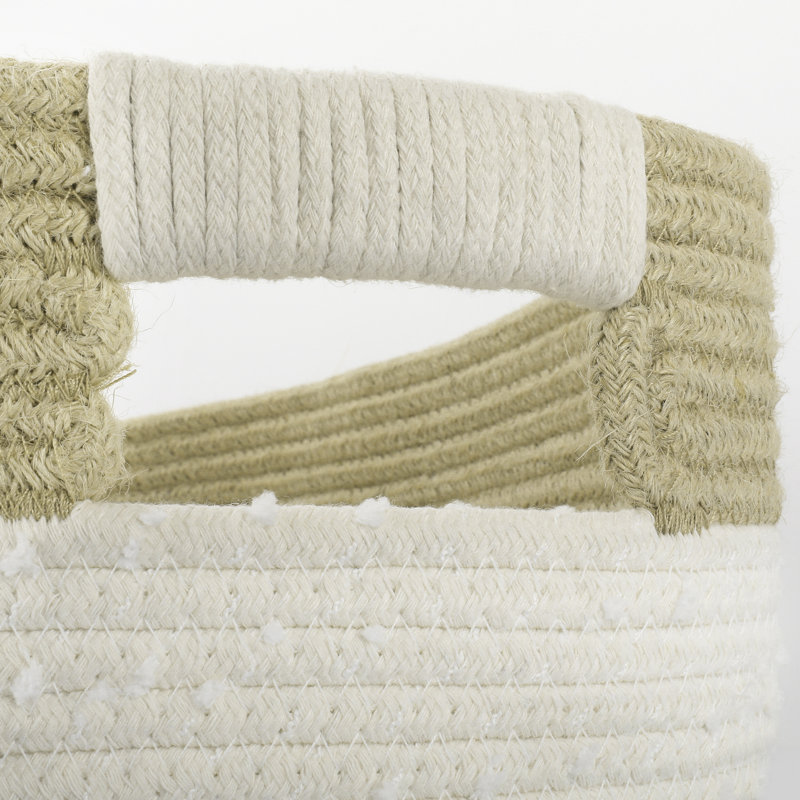 Dovecove Fabric Decorative Basket, White/Beige