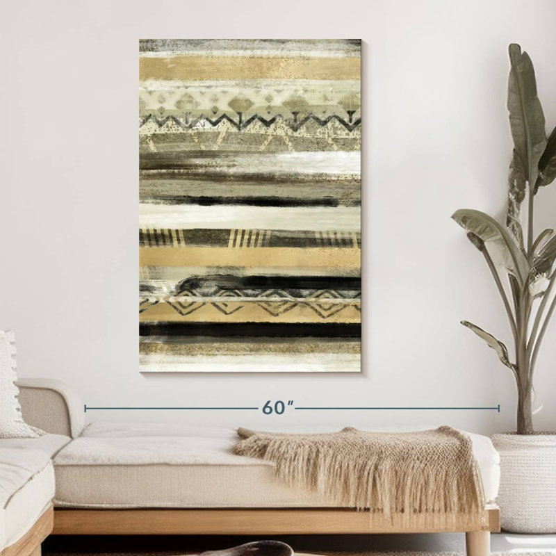Abstrait africain sur toile, H 48 po x l 32 po x P 1,25 po