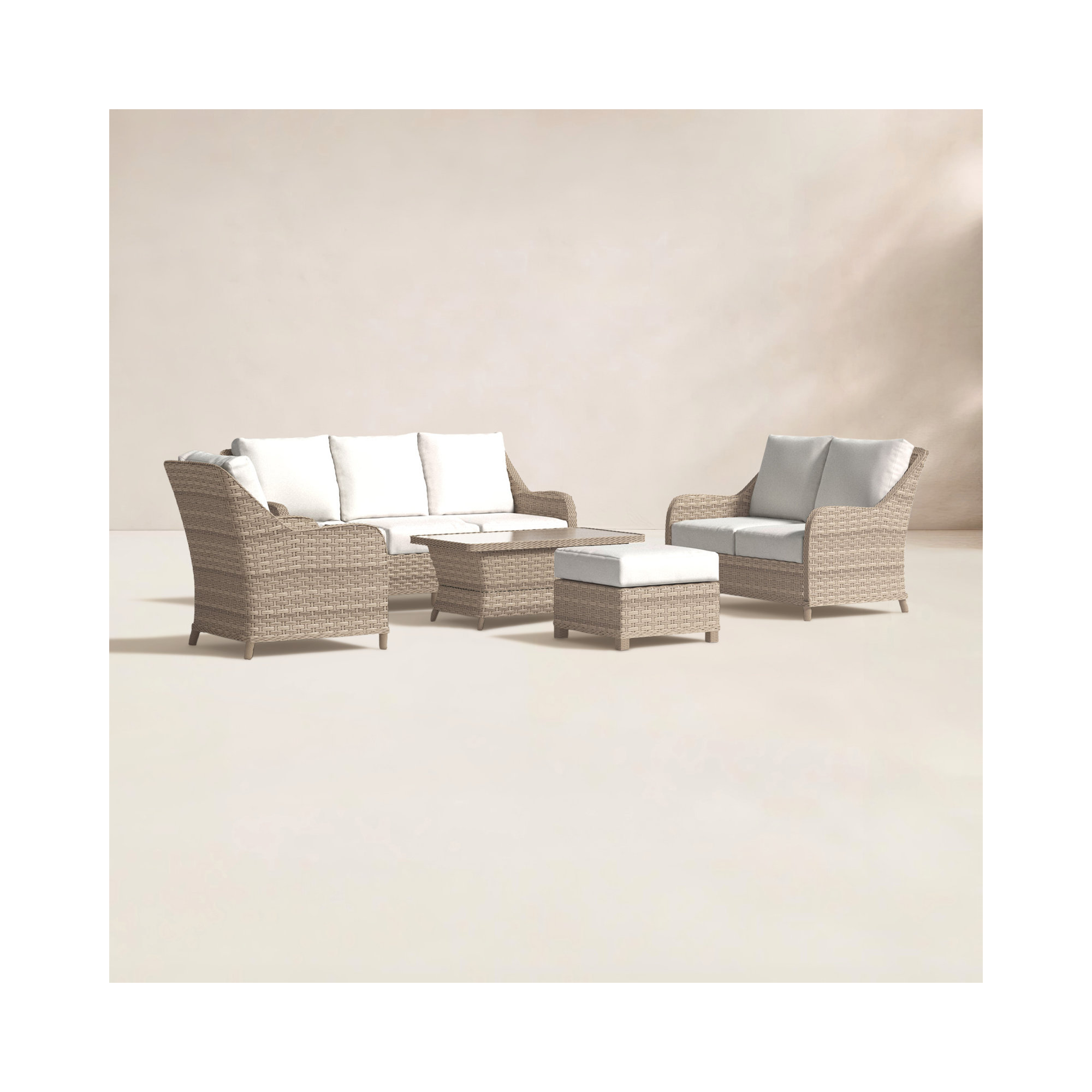 Sky 5 Piece Sunbrella® Sofa Seating Group with Cushions, Aquamarine Outdura®