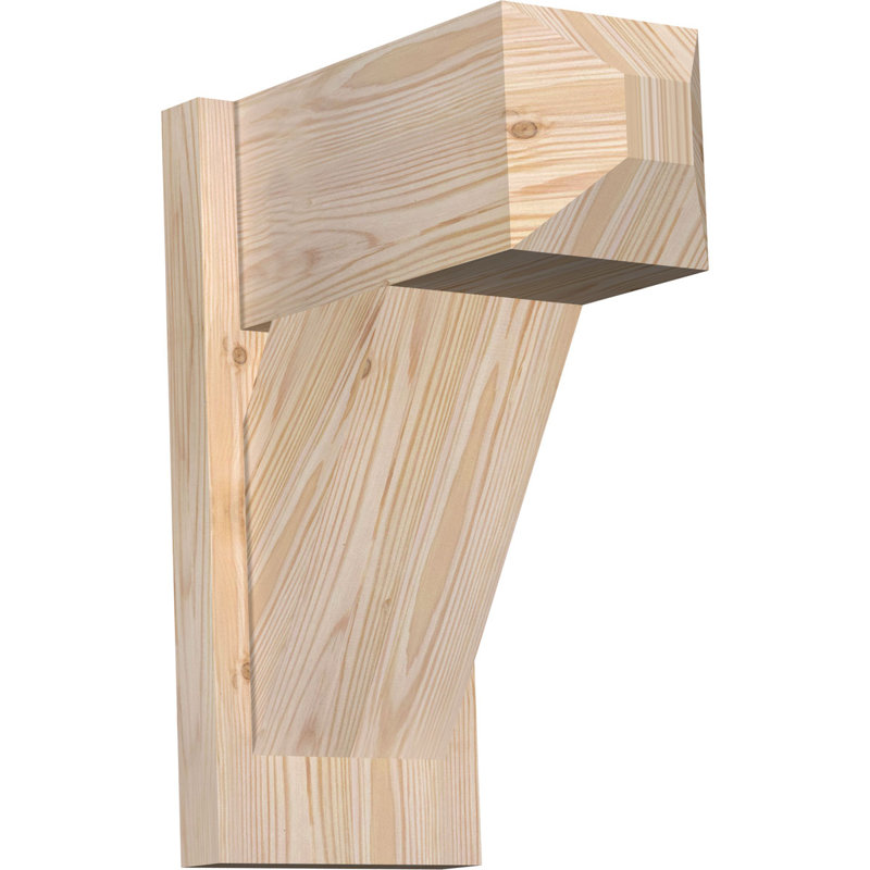 Traditional Craftsman Rustic Wood Outlooker, 7 1/2" W Douglas Fir (Smooth), 14" D x 18" H
