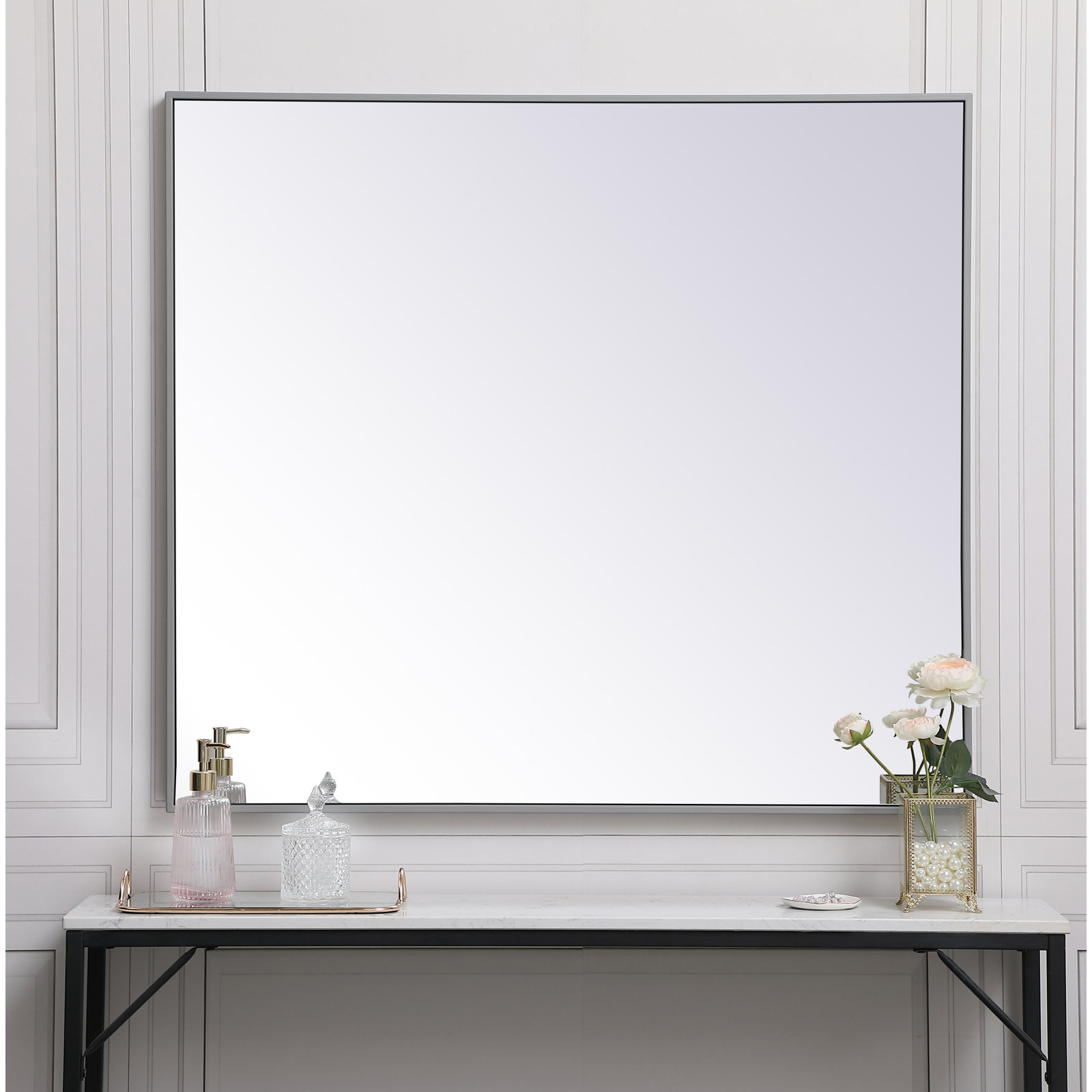 Sabine Accent Mirror, 40" x 36", Silver