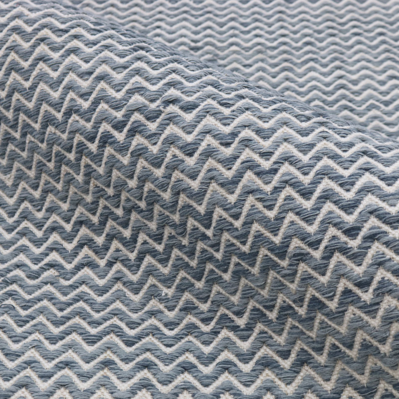 Chevron Area Rug in Deep Ocean Blue, Rectangle 6' x 9'