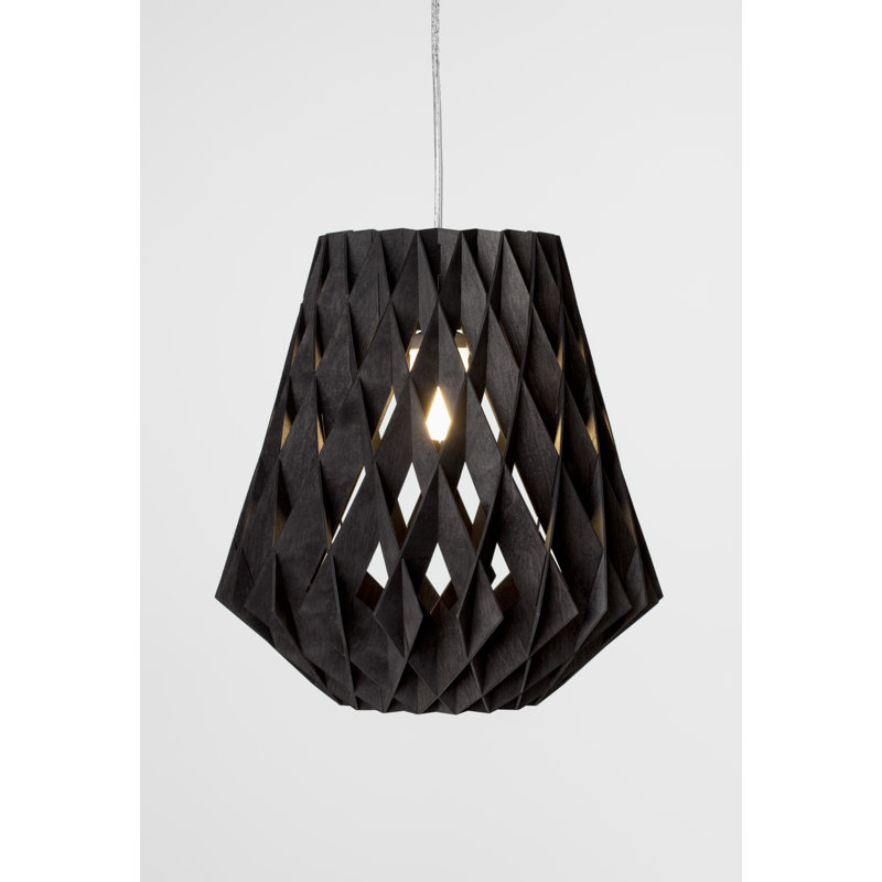Lampe en bouleau naturel 11,8 po Pilke, Teint en noir