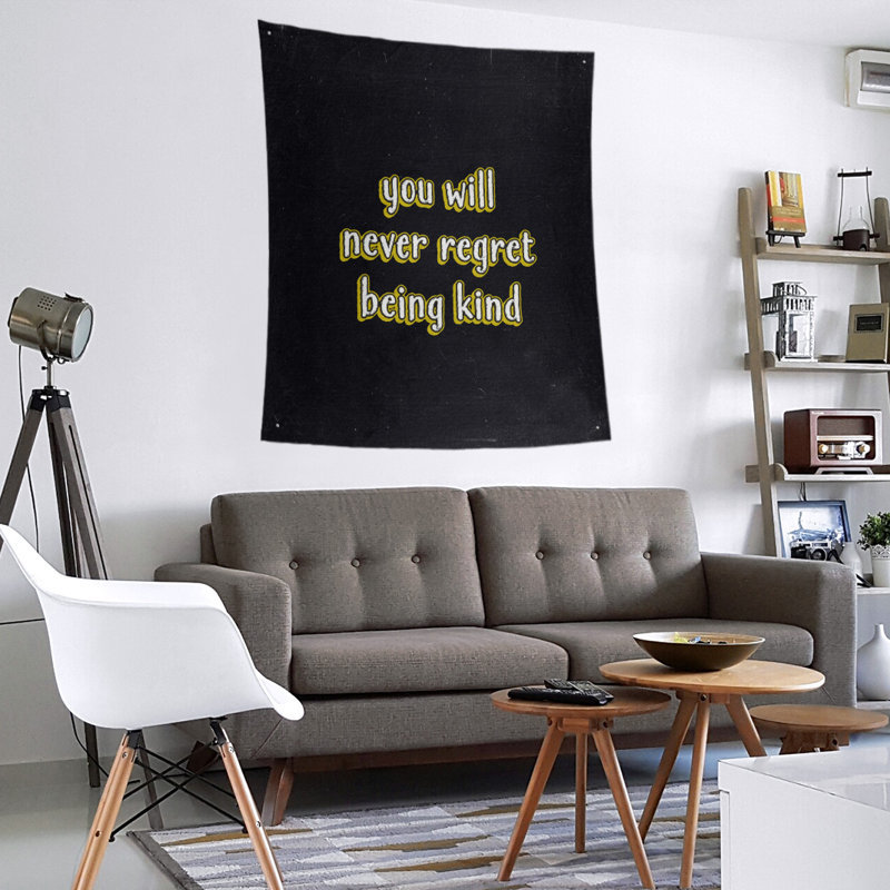 Tapisserie tableau noir en polyester quote quot, H 27,5 po x l 37,5 po, Jaune