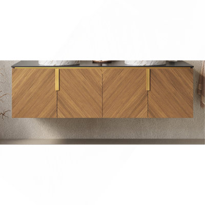 60" Black and White Texture Countertop, Cabinet, NO Basin and Faucet