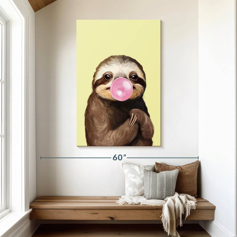 Ketti Bubble Gum Sloth I, 48" H x 32" W