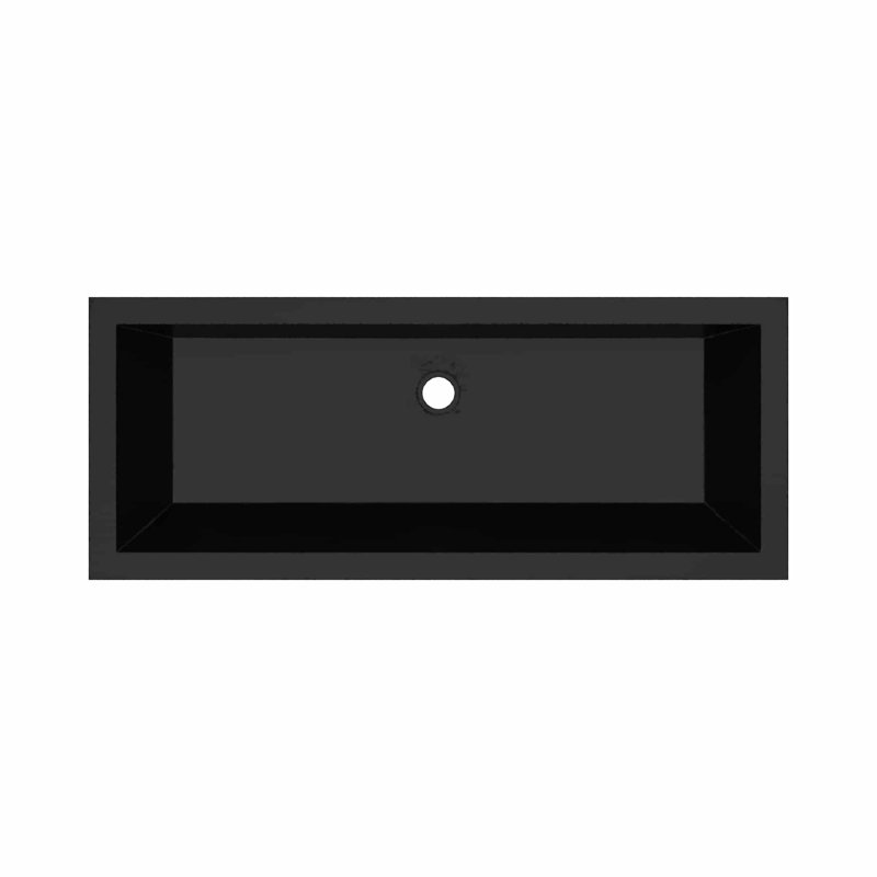 Arcata 36" Undermount Concrete Trough Bathroom Sink, Charcoal