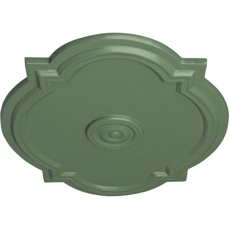 Endurathane Waltz Ceiling Medallion, 21 1/4"W x 17 3/8"H x 1"P (Fits Canopies up to 4 1/2"), Hand-Painted Athenian Green Finish